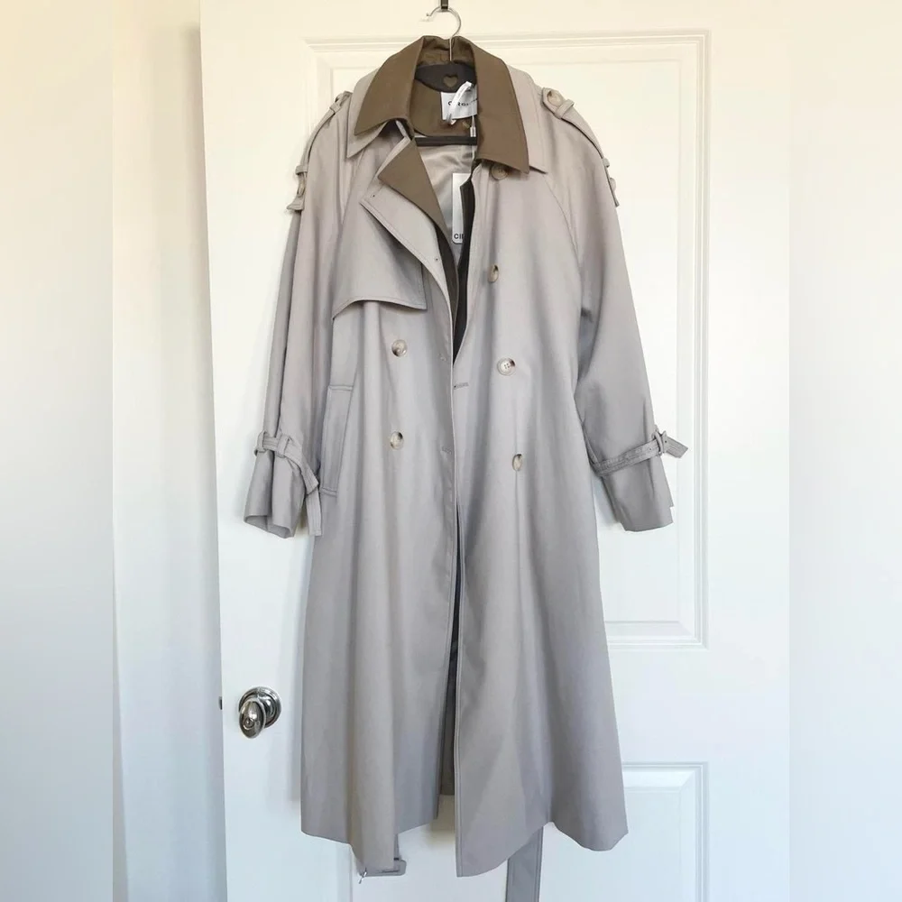 Circlofy contrast double collar layered classic trench coat S - Picture 9 of 13